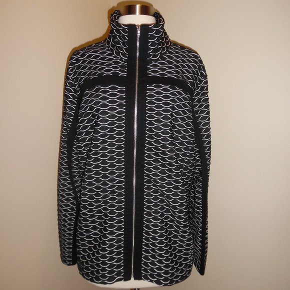 LOT: NWT CHICO'S Casual Textured Jaquard Hoddie Jacket + Knit Hooded Vest XL - Picture 8 of 10